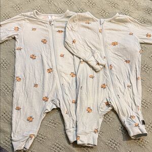 Cream Footed One-Piece with Orange Fruit Print - Kids